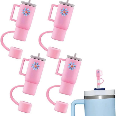 Outdoor Cup Lid Straw Cap Silicone Anti-plug Accessories Cute Tumbler Straw Toppers for Tumblers, Dust-Proof Drinking Straw Caps for Reusable Straws Tips